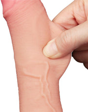LoveToy - Gode Sliding Skin - Gode double couche - Longueur 19,5 cm - Diamètre 3,5 cm - Teinte chair claire - Erotiekvoordeel.nl
