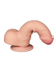 LoveToy - Dildo Sliding Skin - Dildo a doppio strato - Lunghezza 18,3 cm - Diametro 3,5 cm - Colore pelle chiaro-Erotiekvoordeel.nl
