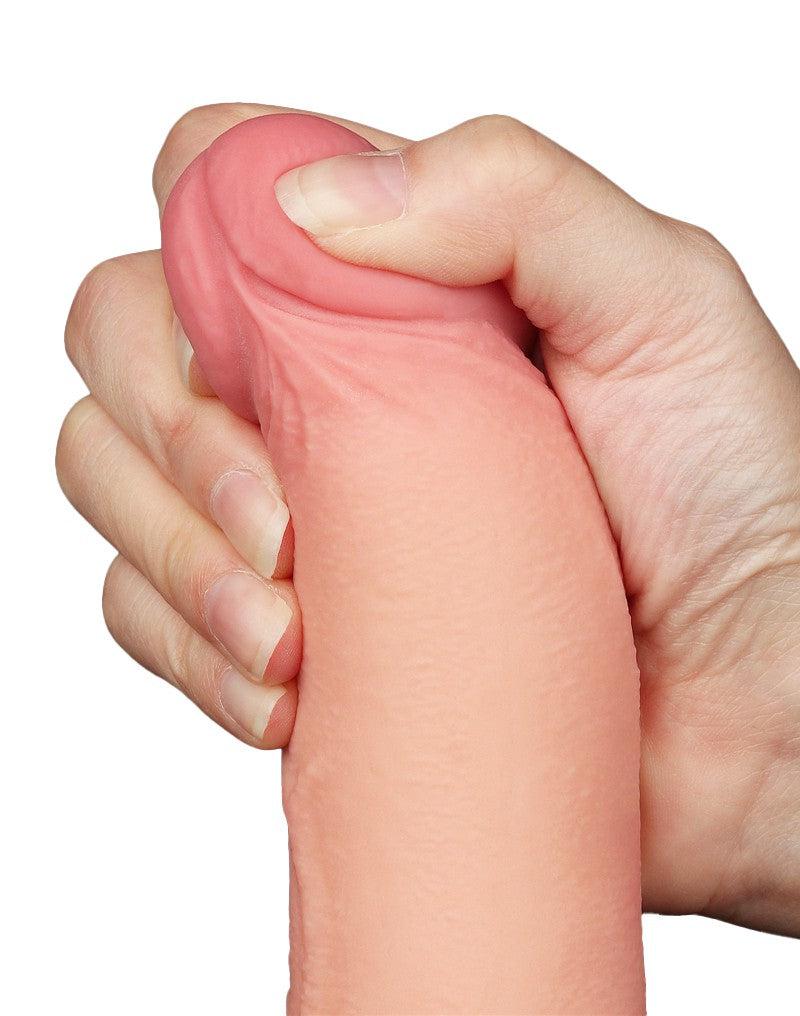 LoveToy - Gode Sliding Skin - Longueur 20 cm - Diamètre 3,8 cm - Couleur peau claire - Erotiekvoordeel.nl