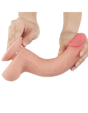 LoveToy - Gode Sliding Skin - Longueur 20 cm - Diamètre 3,8 cm - Couleur peau claire - Erotiekvoordeel.nl