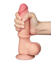LoveToy - Sliding Skin Dildo - Länge 20 cm - Durchmesser 3,9 cm - Helle Hautfarbe - Erotiekvoordeel.nl