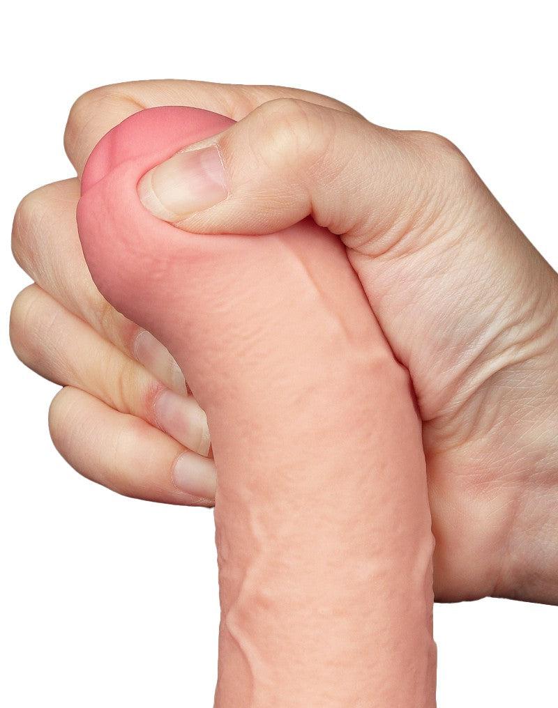 LoveToy - Sliding Skin Dildo - Länge 20 cm - Durchmesser 3,9 cm - Helle Hautfarbe - Erotiekvoordeel.nl