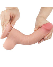 LoveToy - Sliding Skin Dildo - Länge 20 cm - Durchmesser 3,9 cm - Helle Hautfarbe - Erotiekvoordeel.nl