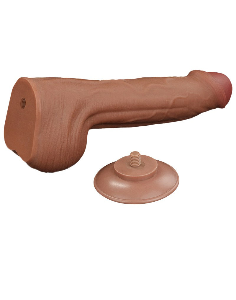 LoveToy - Sliding Skin Dildo - Length 29 cm - Brown-Erotiekvoordeel.nl