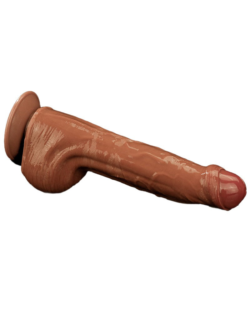 LoveToy - Sliding Skin Dildo - Length 29 cm - Brown-Erotiekvoordeel.nl
