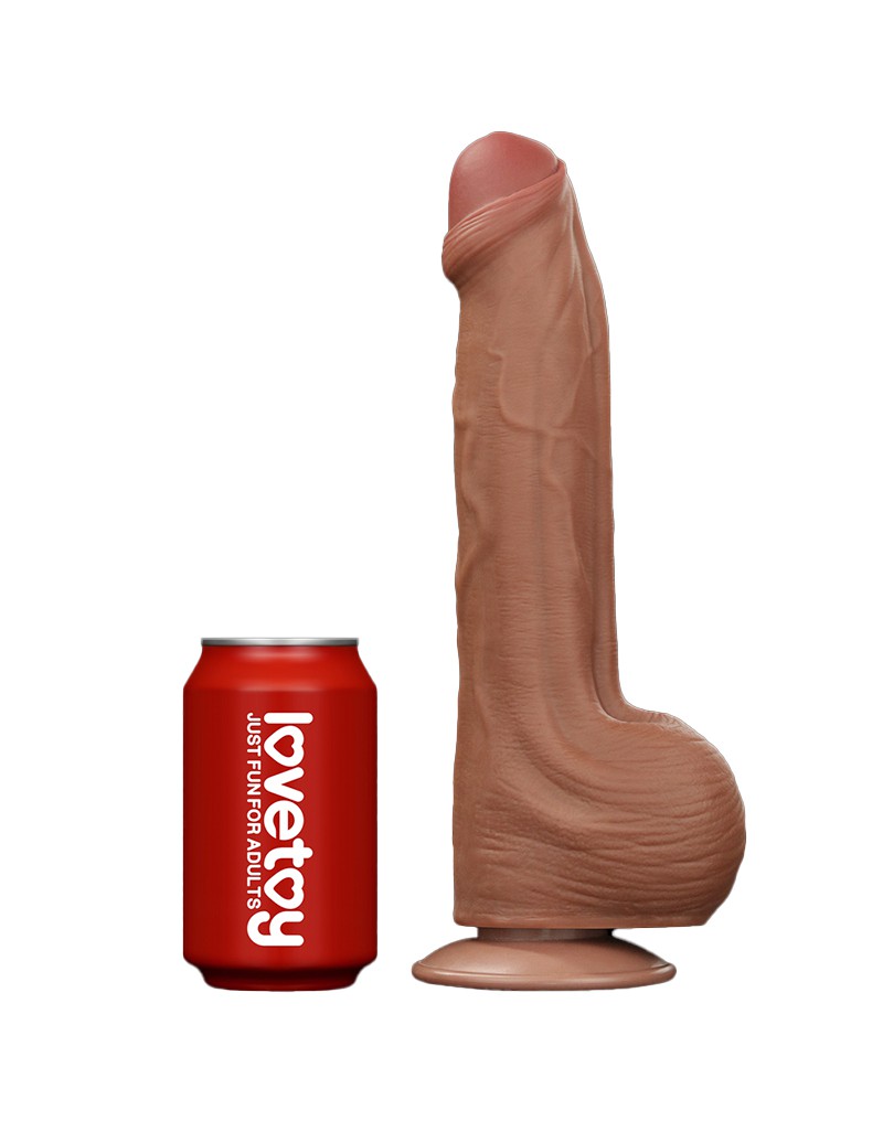 LoveToy - Sliding Skin Dildo - Length 29 cm - Brown-Erotiekvoordeel.nl