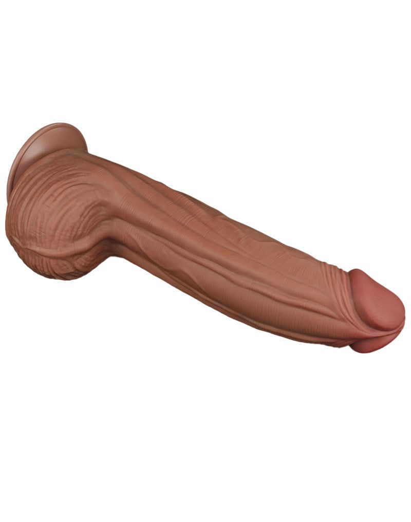 LoveToy - Gode Sliding Skin - Longueur 31 cm - Marron-Erotiekvoordeel.nl