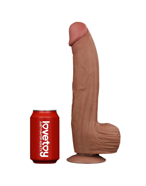 LoveToy - Dildo Sliding Skin - Lunghezza 31 cm - Marrone-Erotiekvoordeel.nl