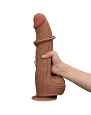 LoveToy - Gode Sliding Skin - Longueur 31 cm - Brun-Erotiekvoordeel.nl