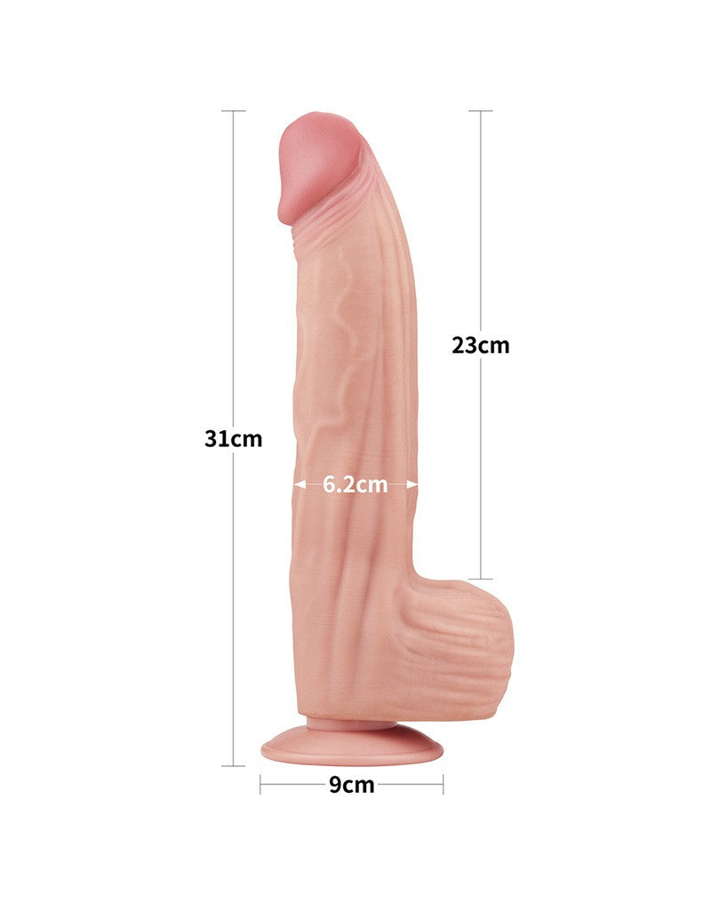 LoveToy - Gode Sliding Skin - Longueur 31 cm - Teinte claire - Erotiekvoordeel.nl