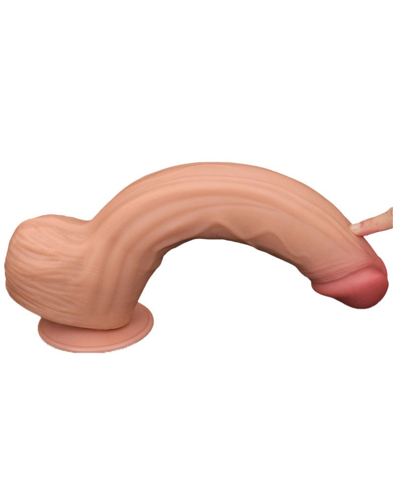 LoveToy - Gode Sliding Skin - Longueur 31 cm - Couleur peau claire - Erotiekvoordeel.nl