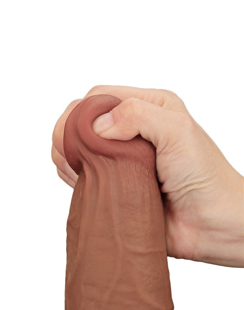 LoveToy - Sliding Skin Dildo - Length 34 cm - Bruin-Erotiekvoordeel.nl