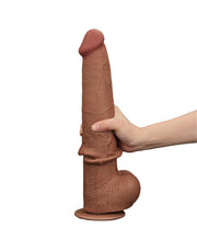 LoveToy - Sliding Skin Dildo - Length 34 cm - Brown-Erotiekvoordeel.nl