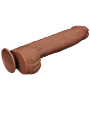 LoveToy - Sliding Skin Dildo - Length 36 cm - Brown-Erotiekvoordeel.nl