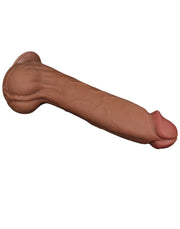 LoveToy - Sliding Skin Dildo - Length 36 cm - Brown-Erotiekvoordeel.nl