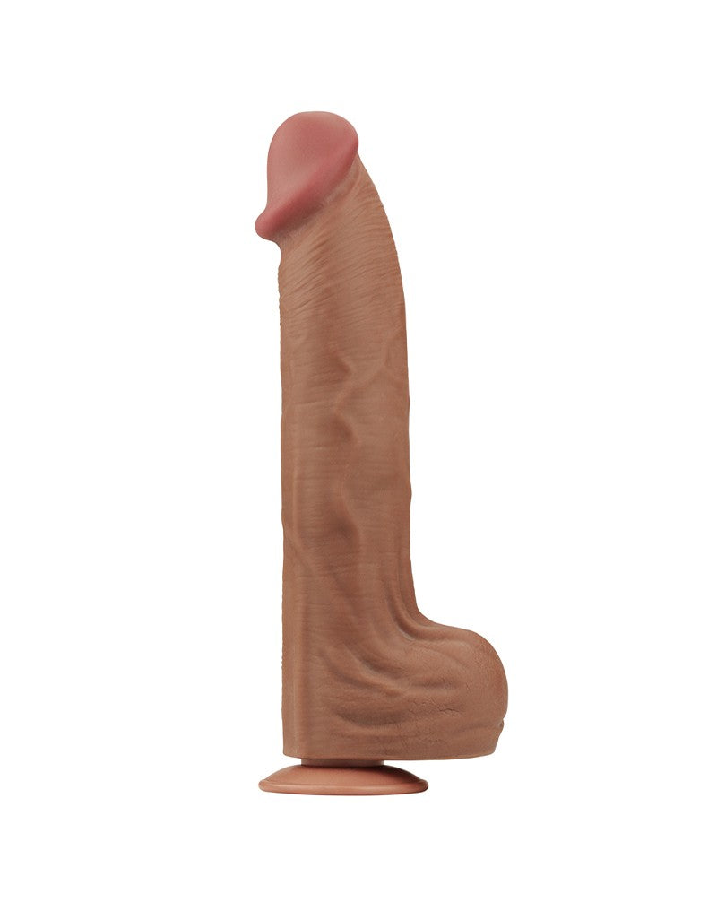 LoveToy - Sliding Skin Dildo - Length 36 cm - Brown-Erotiekvoordeel.nl