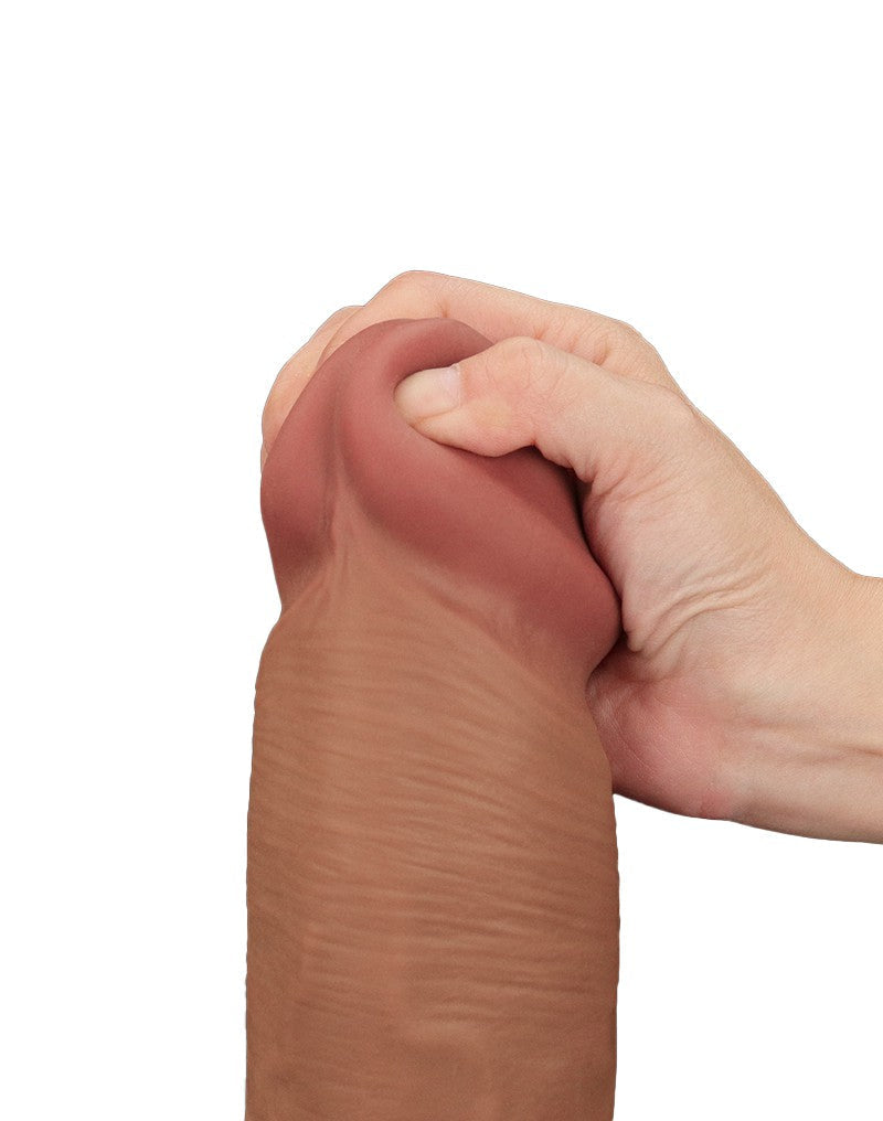 LoveToy - Sliding Skin Dildo - Length 36 cm - Brown-Erotiekvoordeel.nl
