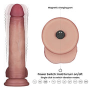 LoveToy - Sliding Skin Vibrating Dildo Pro II - With Remote Control - 21.5 cm - Light Skin Color-Erotiekvoordeel.nl