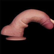 LoveToy - Sliding Skin Vibrating Dildo Pro II - With Remote Control - 21.5 cm - Light Skin Tone-Erotiekvoordeel.nl