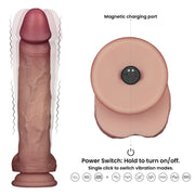 LoveToy - Sliding Skin Vibrating Dildo Pro II - With Remote Control - 25 cm - Light Skin Tone-Erotiekvoordeel.nl