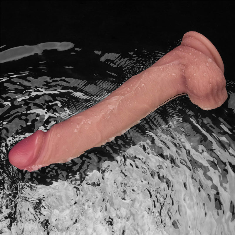 LoveToy - Sliding Skin Vibrating Dildo Pro II - With Remote Control - 25 cm - Light Skin Tone - Erotiekvoordeel.nl