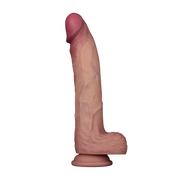LoveToy - Sliding Skin Vibrating Dildo Pro II - With Remote Control - 25 cm - Light Skin Tone - Erotiekvoordeel.nl
