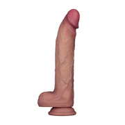 LoveToy - Sliding Skin Vibrating Dildo Pro II - With Remote Control - 25 cm - Light Skin Color-Erotiekvoordeel.nl
