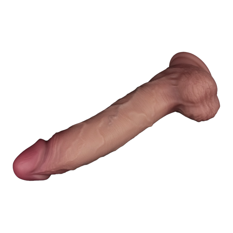 LoveToy - Sliding Skin Vibrating Dildo Pro II - With Remote Control - 25 cm - Light Skin Color-Erotiekvoordeel.nl