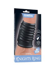 LoveToy - Spiral Knights Ring - Vibrierende Penishülle - Ø 3,7 cm - Schwarz - Erotiekvoordeel.nl
