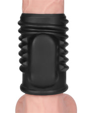LoveToy - Spiral Knights Ring - Vibrierende Penishülle - Ø 3,7 cm - Schwarz - Erotiekvoordeel.nl