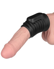 LoveToy - Spiral Knights Ring - Vibrierende Penishülle - Ø 3,7 cm - Schwarz - Erotiekvoordeel.nl