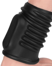 LoveToy - Spiral Knights Ring - Vibrierende Penishülle - Ø 3,7 cm - Schwarz - Erotiekvoordeel.nl