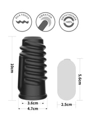 LoveToy - Spiral Knights Ring - Vibrierende Penishülle - Ø 3,7 cm - Schwarz - Erotiekvoordeel.nl