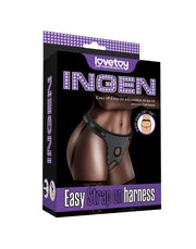 LoveToy - Strap-on Harnas - Verstelbaar Easy Strap-on Harnas - Zonder Dildo - Zwart & Wit-Erotiekvoordeel.nl