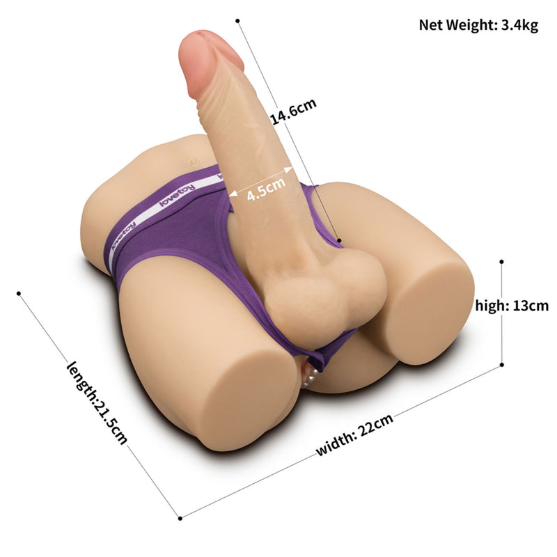 LoveToy - Masturbateur Streetgirl's 14 avec gode flexible - Beige-Erotiekvoordeel.nl