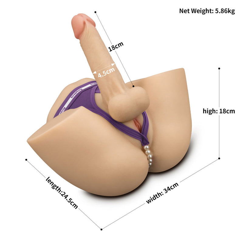 LoveToy - Masturbateur Streetgirl's 17 avec gode flexible - Beige-Erotiekvoordeel.nl