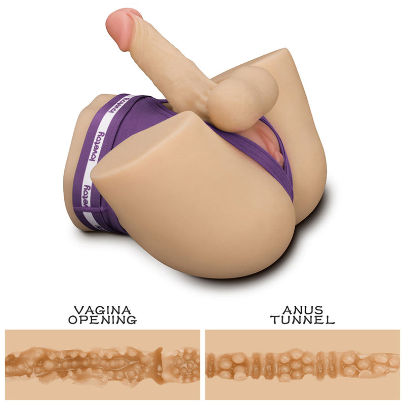 LoveToy - Masturbatore Streetgirl's Dual Motor Sensation Pulse con dildo - Beige-Erotiekvoordeel.nl