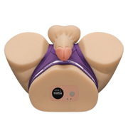 LoveToy - Masturbatore Streetgirl's Dual Motor Sensation Pulse con dildo - Beige-Erotiekvoordeel.nl