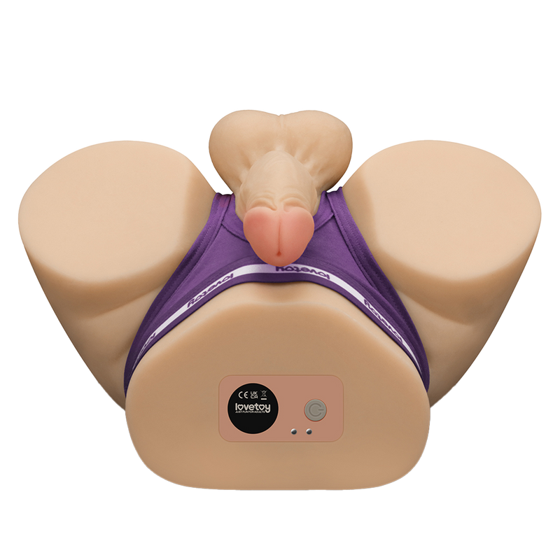 LoveToy - Masturbatore Streetgirl's Dual Motor Sensation Pulse con dildo - Beige-Erotiekvoordeel.nl
