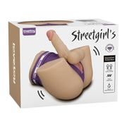 LoveToy - Masturbatore Streetgirl's Dual Motor Sensation Pulse con dildo - Beige-Erotiekvoordeel.nl
