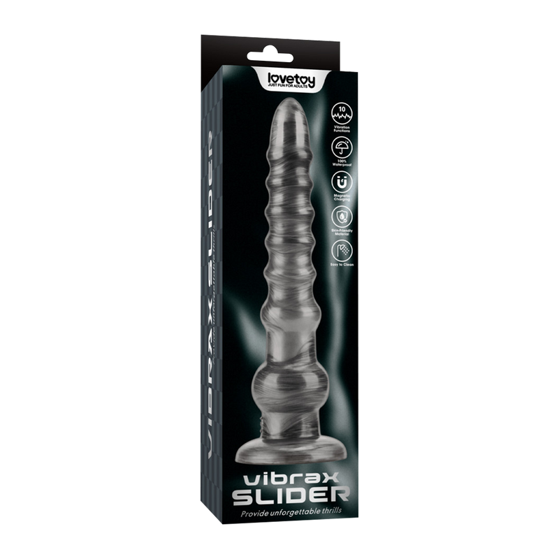 LoveToy - Vibrax Slider - Consolador anal vibrador largo - 32 cm - Plata-Erotiekvoordeel.nl