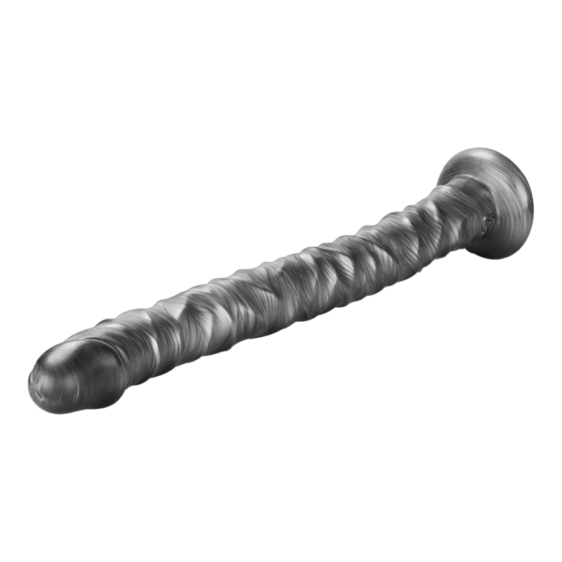 LoveToy - Vibrax Slider - Consolador anal vibrador largo - 40,5 cm - Plata-Erotiekvoordeel.nl