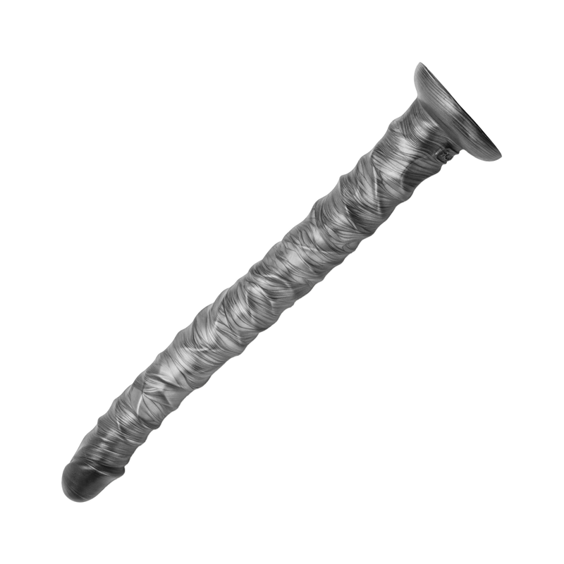 LoveToy - Vibrax Slider - Consolador anal vibrador largo - 40,5 cm - Plata-Erotiekvoordeel.nl