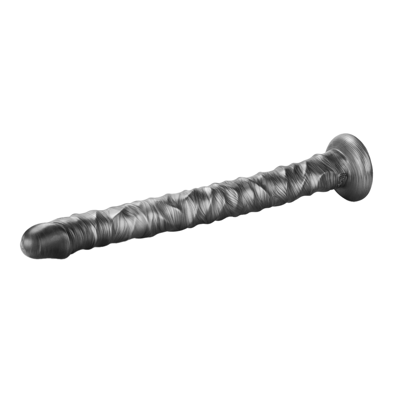 LoveToy - Vibrax Slider - Consolador anal vibrador largo - 40,5 cm - Plata-Erotiekvoordeel.nl