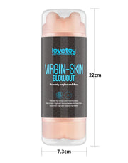 LoveToy - Virgin-Skin Blowout - Masturbador de doble cara - Vagina y ano - Tono de piel claro - Erotiekvoordeel.nl