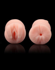 LoveToy - Virgin-Skin Blowout - Masturbador de doble cara - Vagina y ano - Tono de piel claro - Erotiekvoordeel.nl