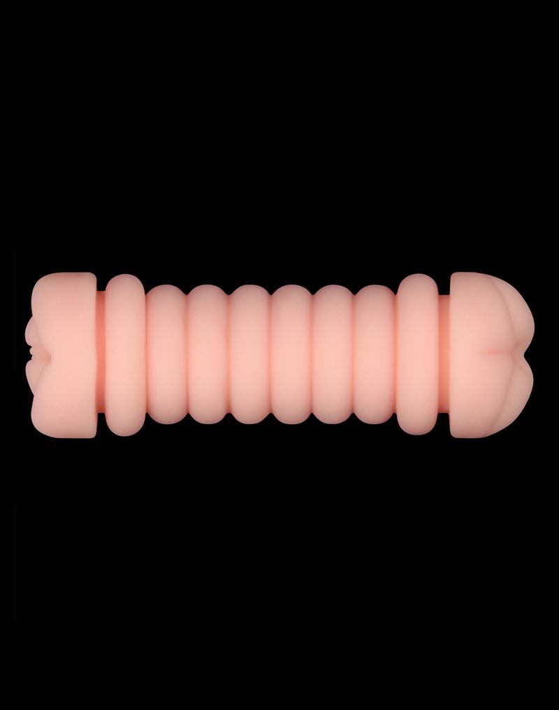 LoveToy - Virgin-Skin Blowout - Masturbatore a doppio lato - Vagina e Anus - Colore pelle chiaro - Erotiekvoordeel.nl