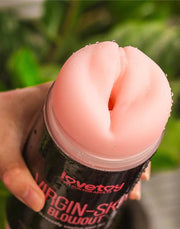 LoveToy - Virgin-Skin Blowout - Masturbatore a doppio lato - Vagina e Anale - Colore della pelle chiaro - Erotiekvoordeel.nl