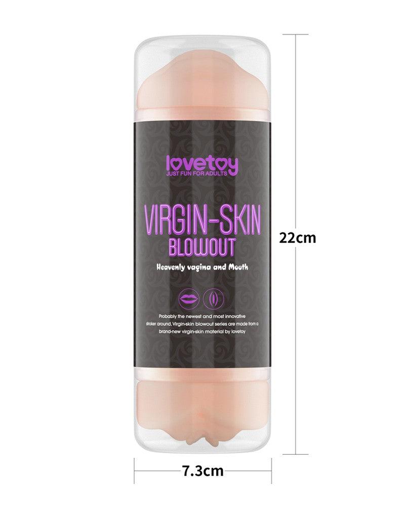 LoveToy - Virgin-Skin Blowout - Double-Sided Stroker Masturbator - Vagina and Mouth - Light Skin Tone - Erotiekvoordeel.nl