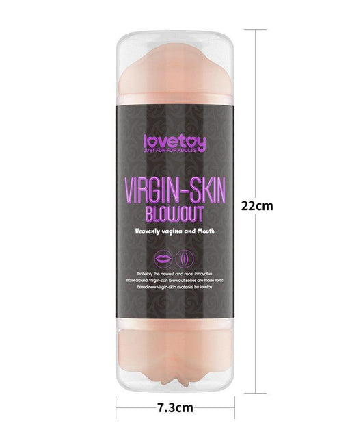 LoveToy - Virgin-Skin Blowout - Masturbateur double face - Vagin et bouche - Teint clair - Erotiekvoordeel.nl